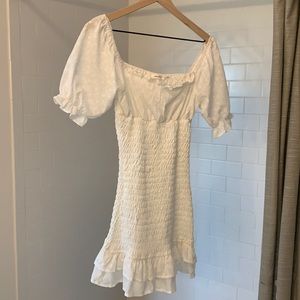 Puff Sleeve White Dress